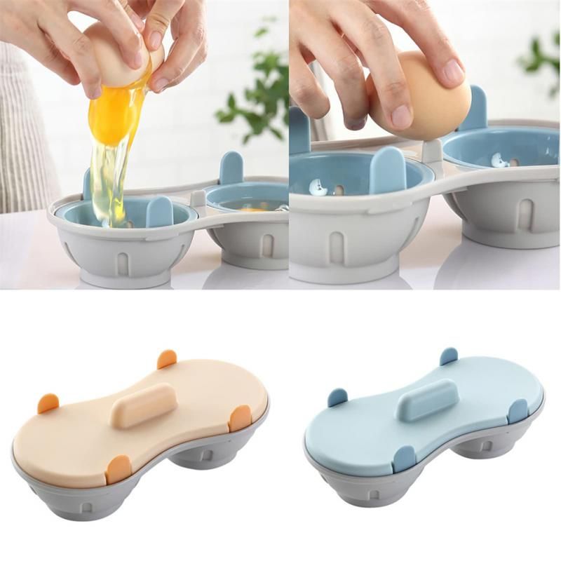 Egg Steamer Creative Two Round Shape Cooking Mold Microwave