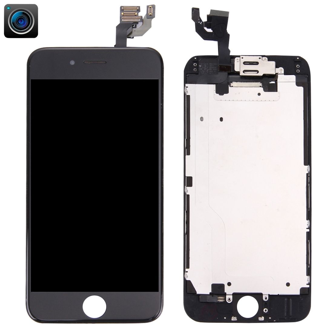 IPartsBuy 4 In 1 For IPhone 6 (Front Camera + LCD + Frame + Touch Pad) Digitizerembly(Black)