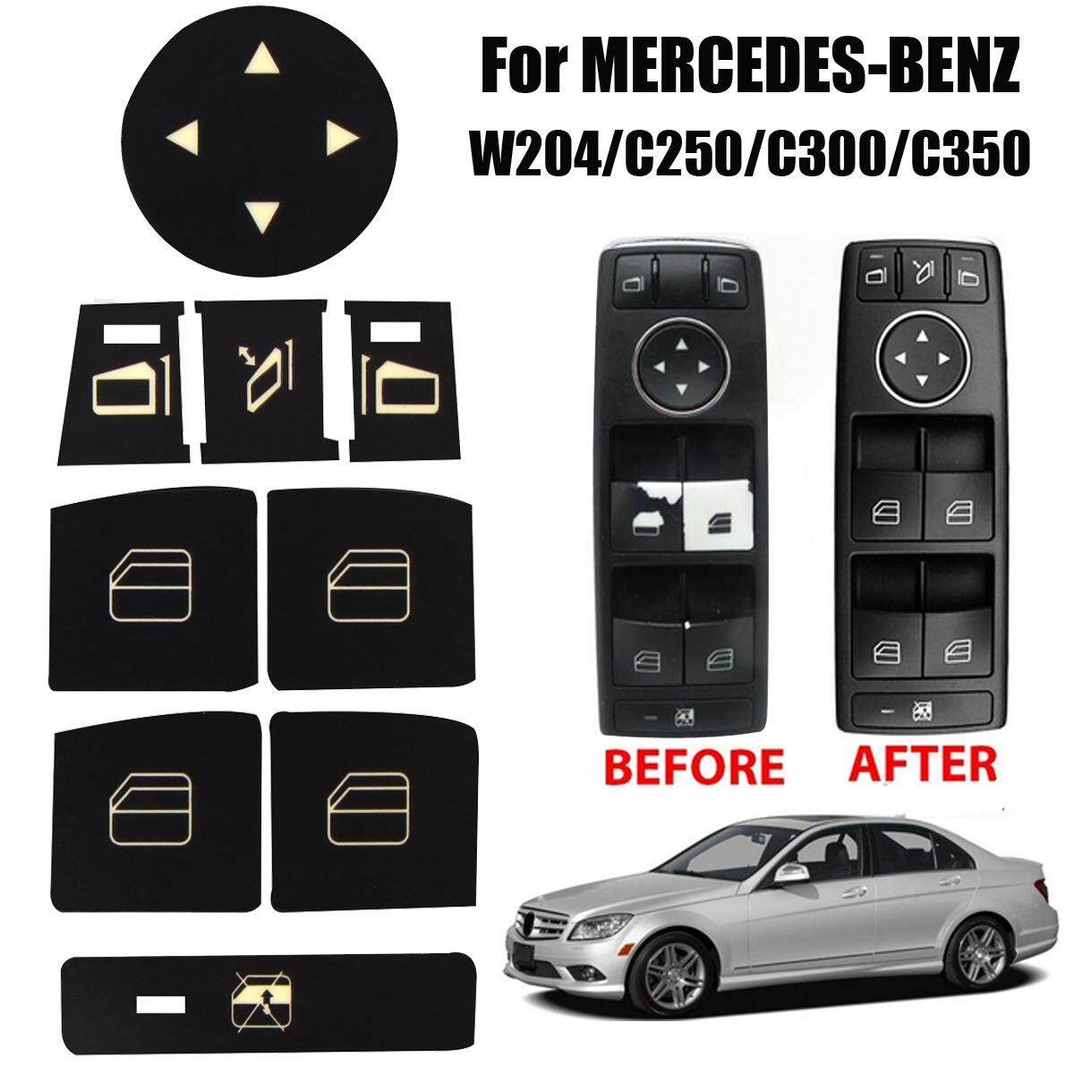 Window Button Decals Repair Stickers Decor For MERCEDES-BENZ W204/C250/C300/C350