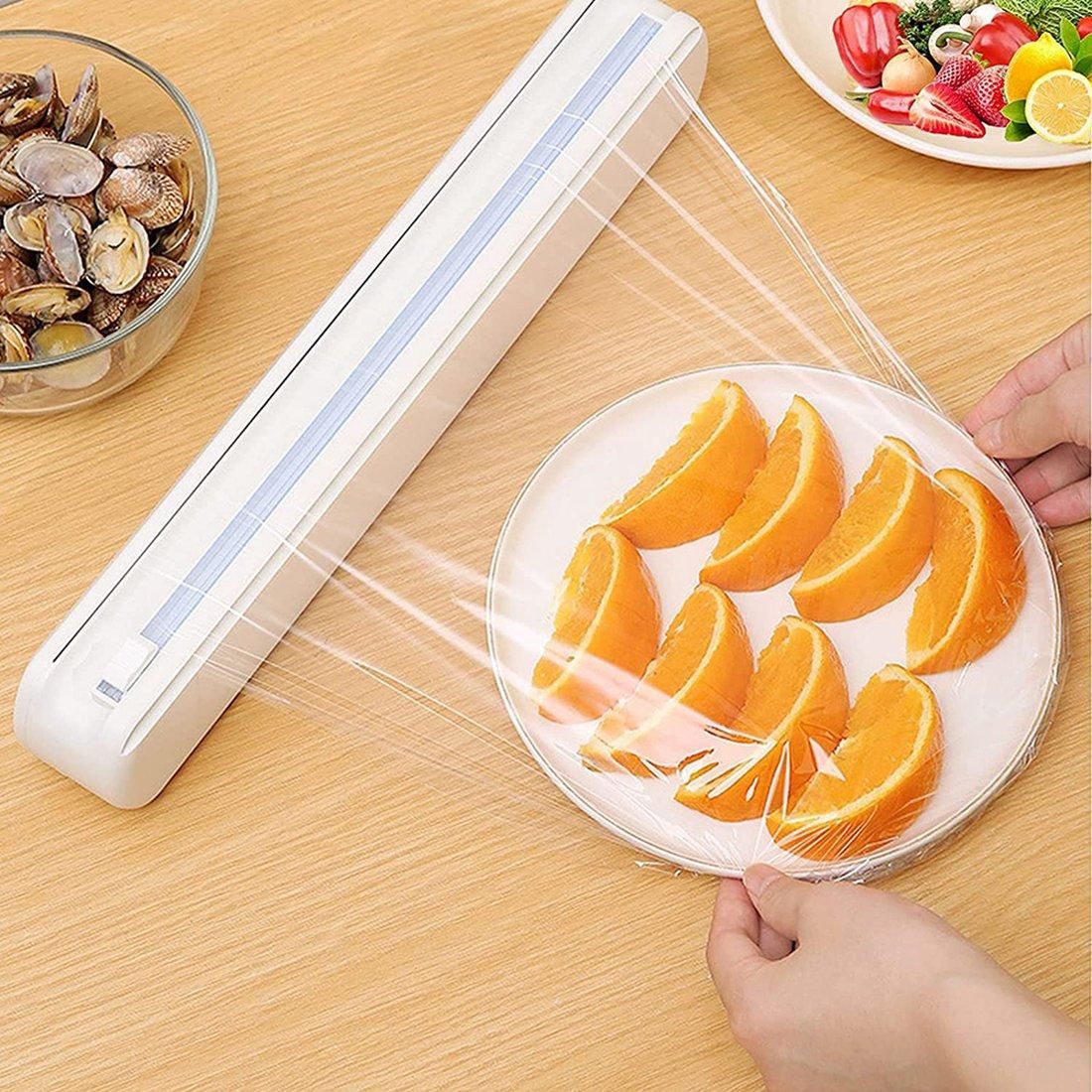 Plastic Wrap Dispenser,Foil Paper Cling Cutter,Reusable