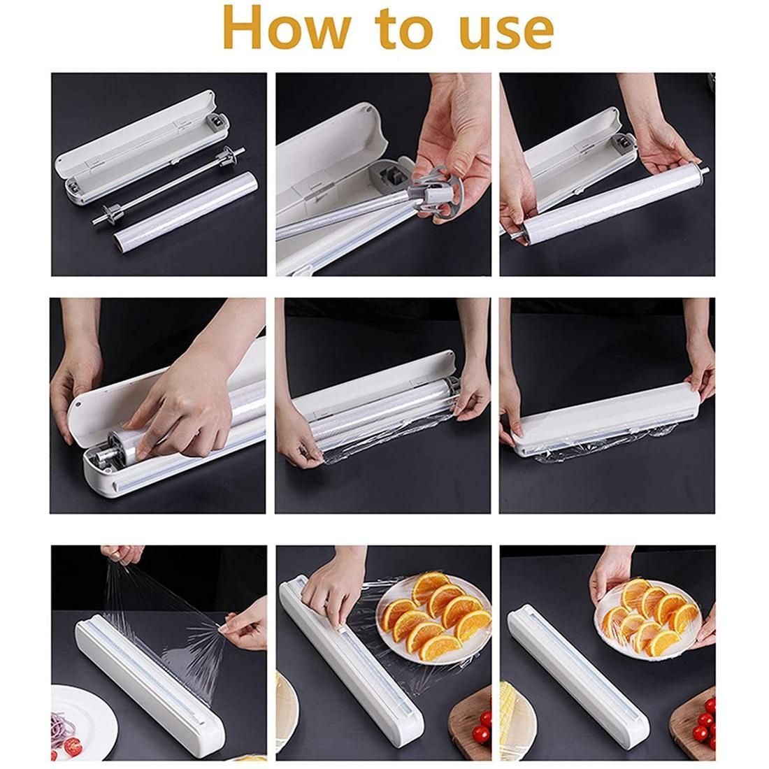 Plastic Wrap Dispenser,Foil Paper Cling Cutter,Reusable