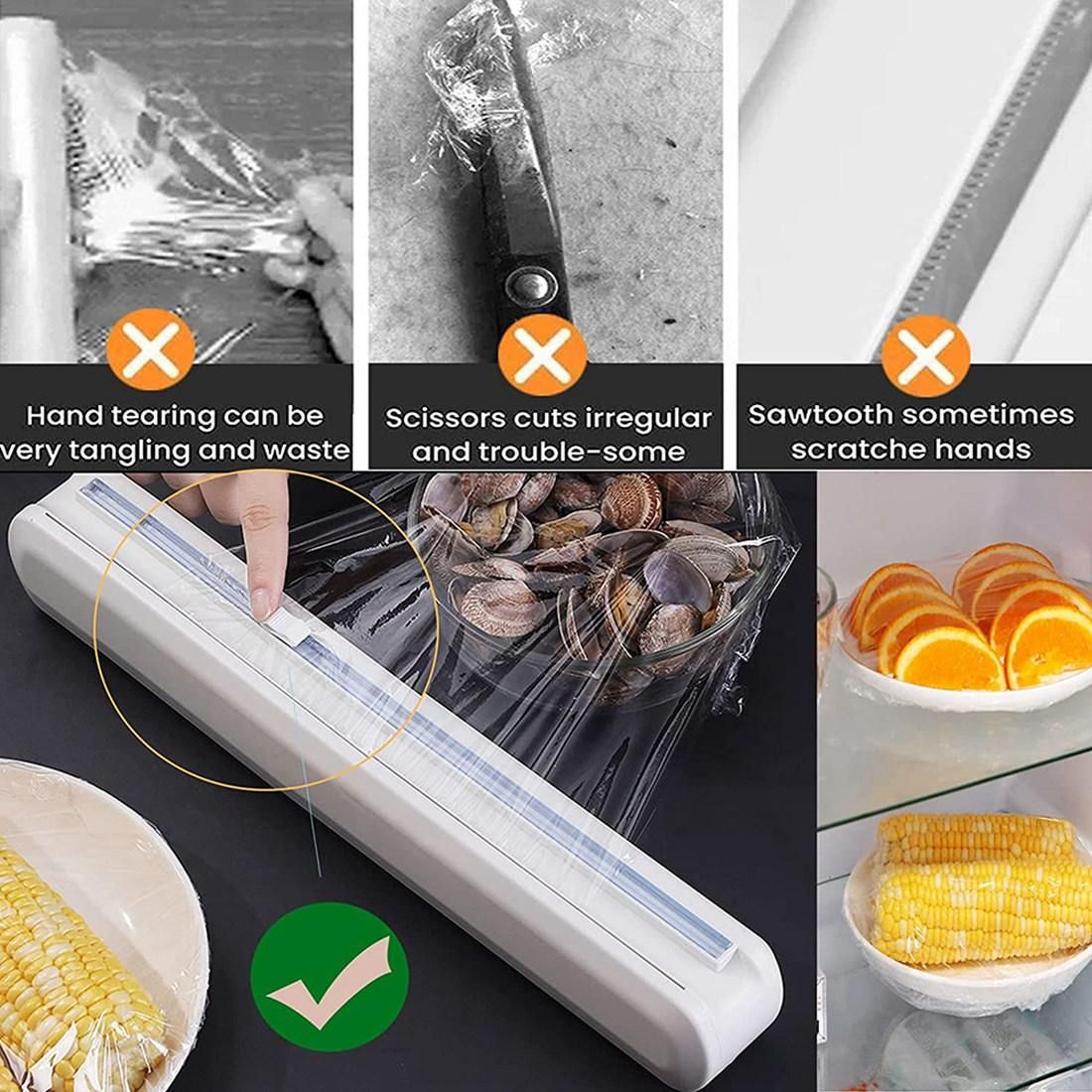 Plastic Wrap Dispenser,Foil Paper Cling Cutter,Reusable
