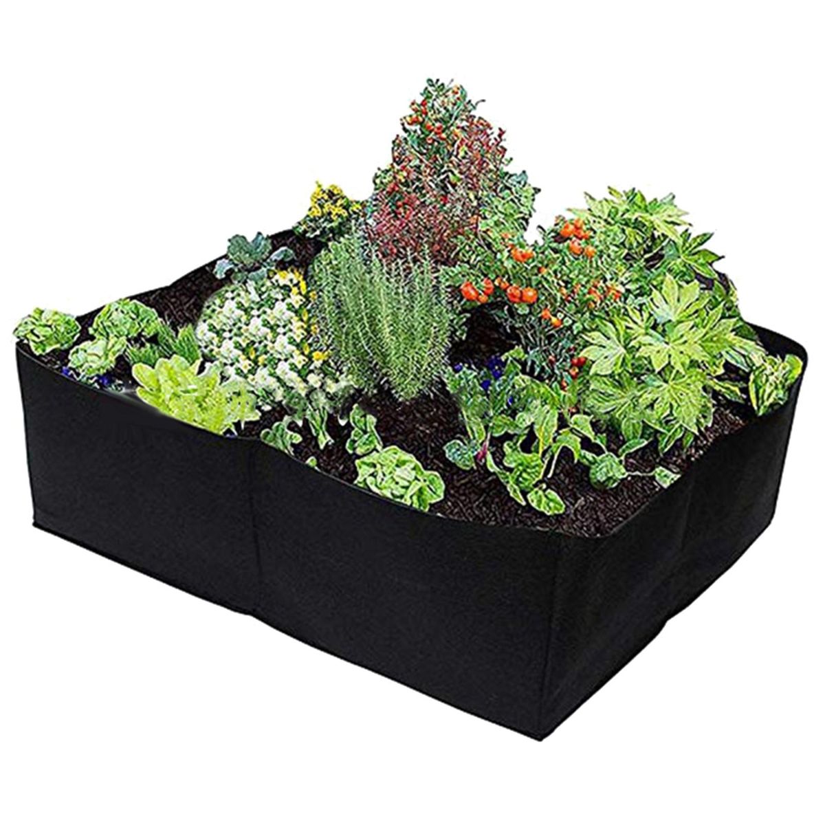 Spiral Root Prevention Bags 4-grid Breathable Non-woven for Potatoes Black