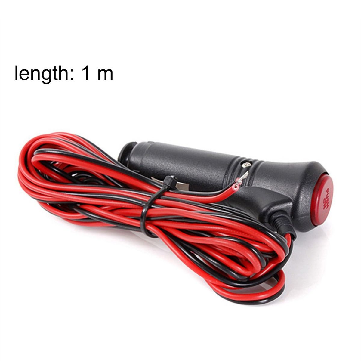 OR 12V/24V Cigarette Lighter Plug With Switch Power Cord Cigar Black&red