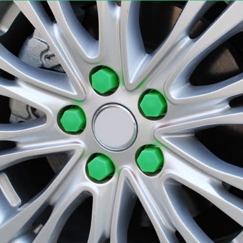 20pcs Silica Gel Car Wheel Nut Protection Cover - Green