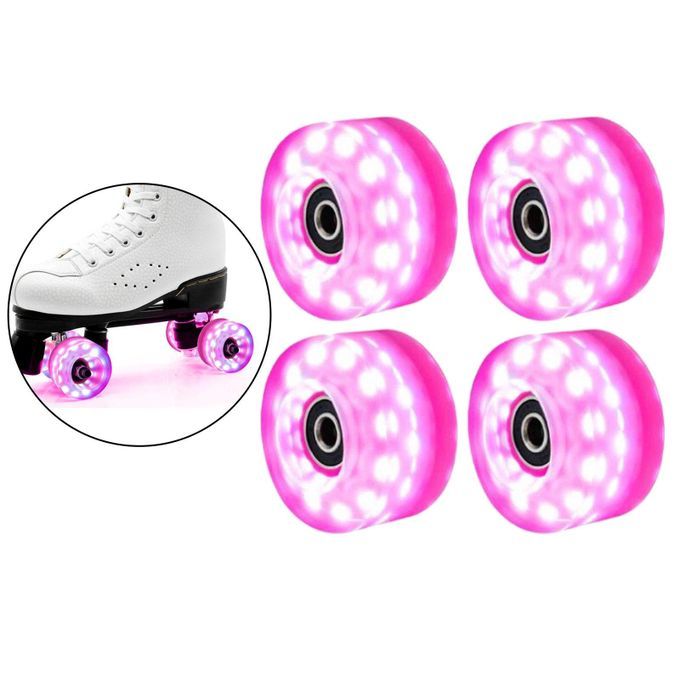 8 Pack Luminous PU Roller Skate Wheels Wheel Bearings Installed Street