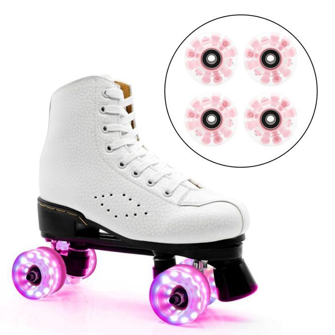 8 Pack Luminous PU Roller Skate Wheels Wheel Bearings Installed Street