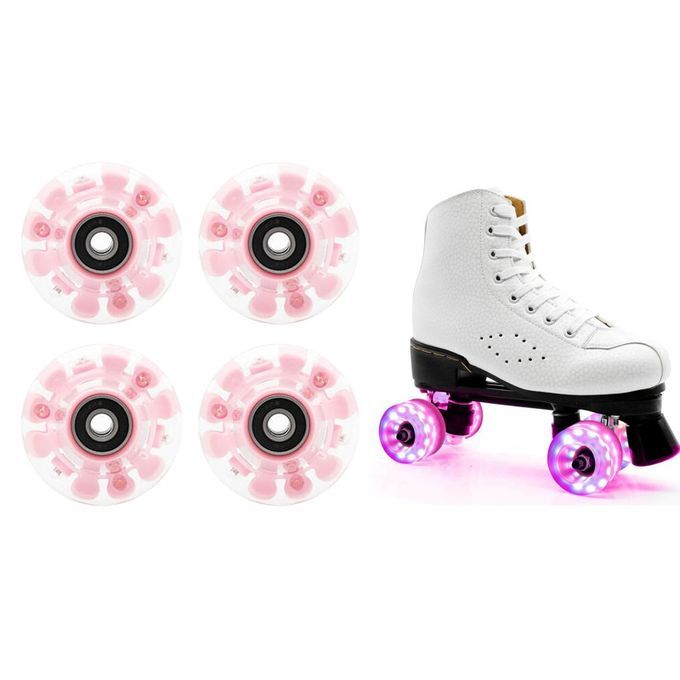 8 Pack Luminous PU Roller Skate Wheels Wheel Bearings Installed Street