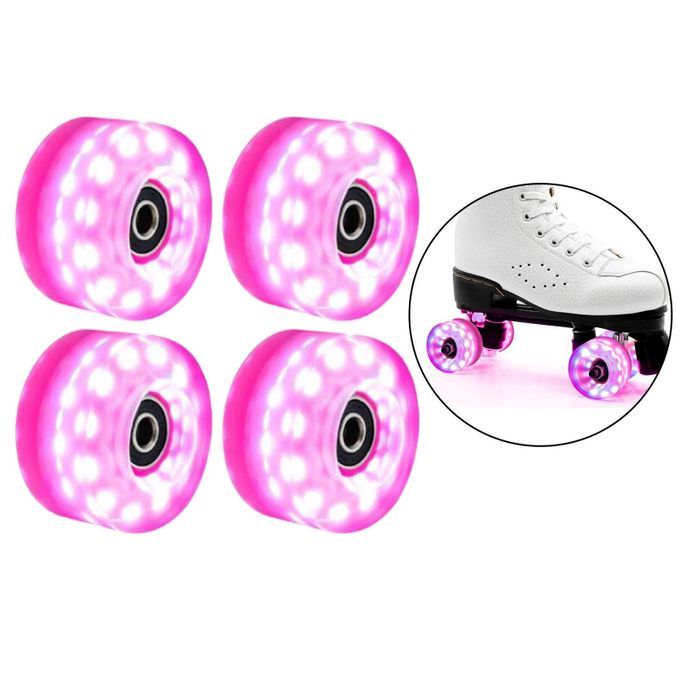 8 Pack Luminous PU Roller Skate Wheels Wheel Bearings Installed Street