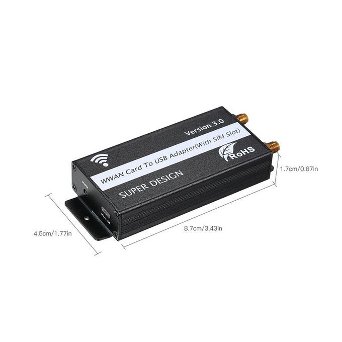 WWAN Card To USB Adapter With SIM Card Slot Designed Micro