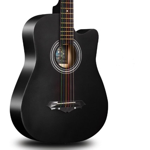 Acoustic Guitar with bag and strap-Black