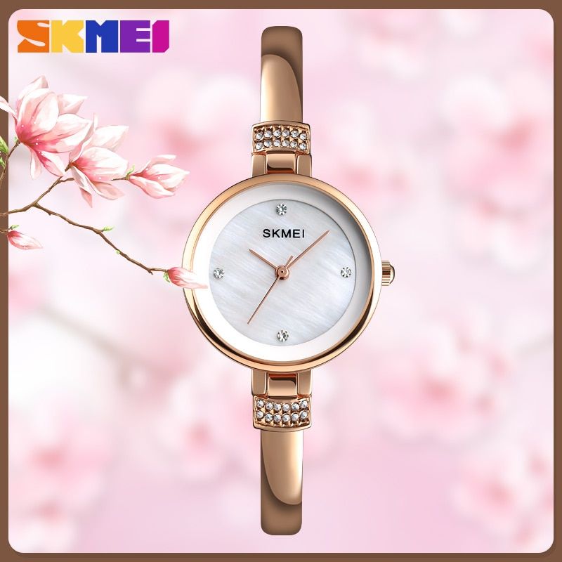 2019 SKMEI Luxury Rhinestone Inlay Female Watch Women Quartz Watches Waterproof Ladies Wristwatches