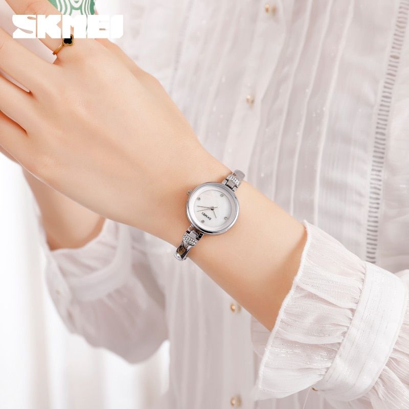 2019 SKMEI Luxury Rhinestone Inlay Female Watch Women Quartz Watches Waterproof Ladies Wristwatches