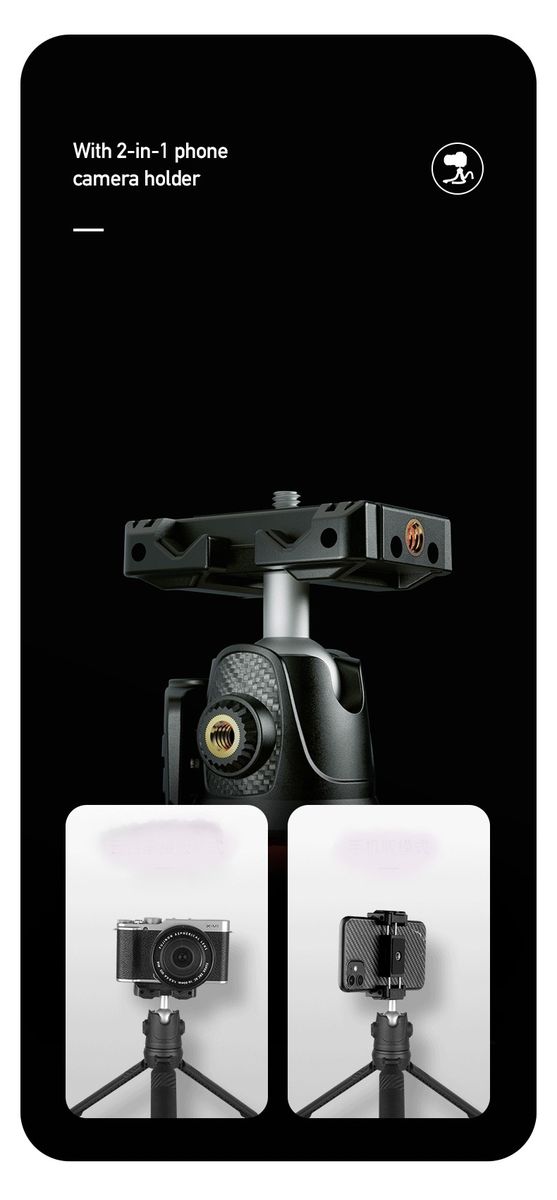 Hand Grip, Extended Grip, Tabletop Tripod And Elevated Tripod - Longth Adjustable