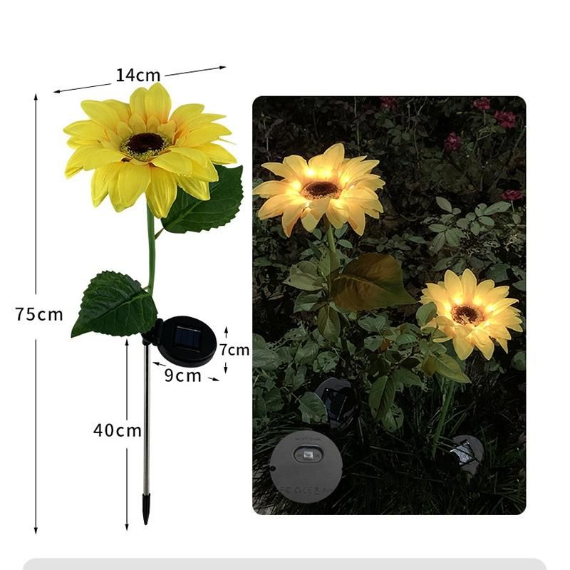 2PCS Sunflower-Shaped Solar LED Light, Garden Waterproof