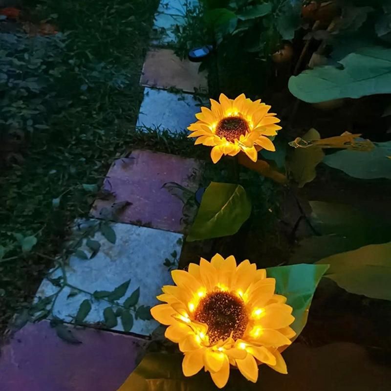 2PCS Sunflower-Shaped Solar LED Light, Garden Waterproof