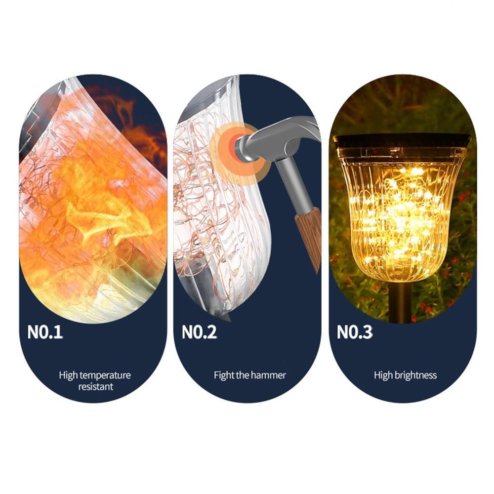 2PCS 50LED Solar Garden Lights- New LED Solar Path Lights,