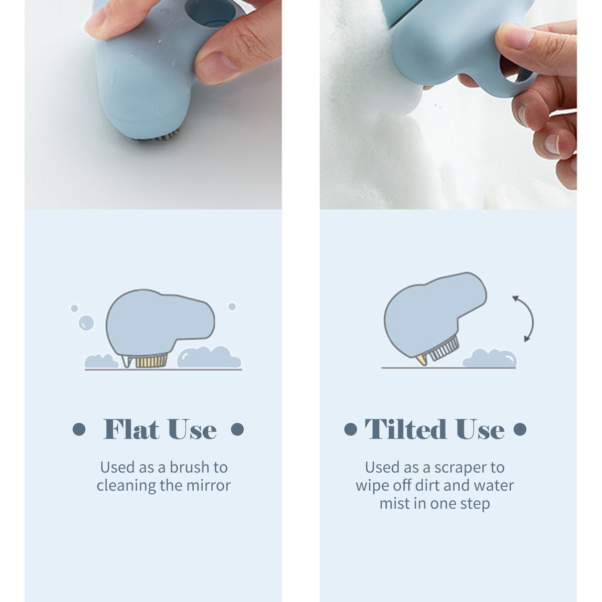 Mini Glass Squeegee Scrubber Window Scraper Brush With