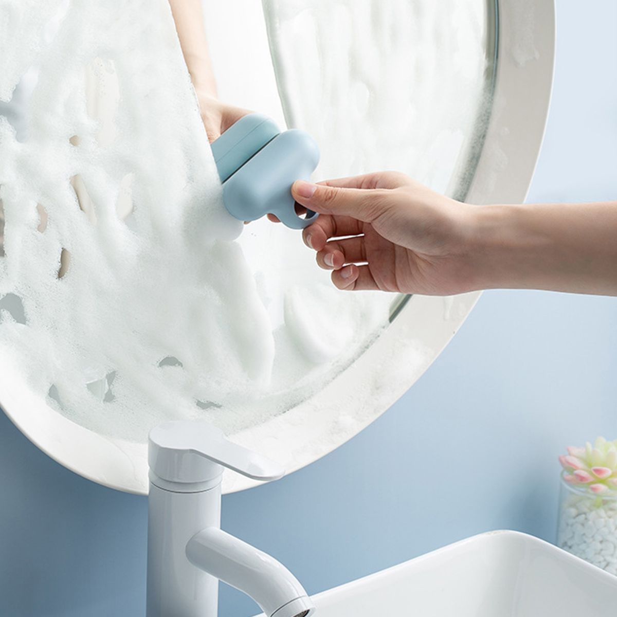 Mini Glass Squeegee Scrubber Window Scraper Brush With