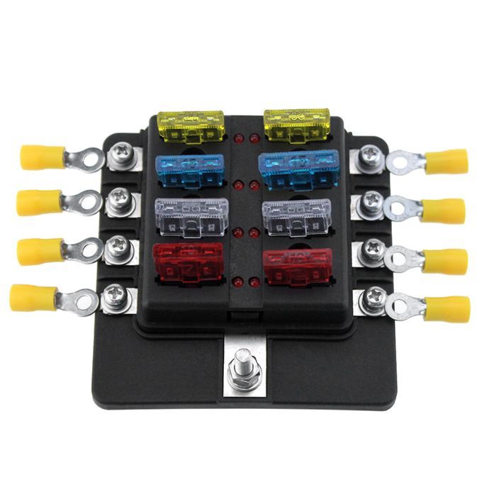 8 Way Fuse Box Holder Fuse Blocks With LED Indicator 10Pcs