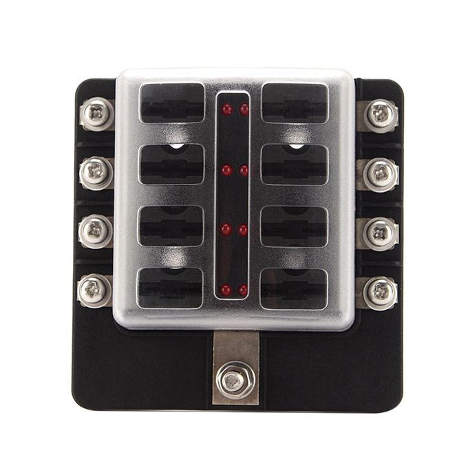 8 Way Fuse Box Holder Fuse Blocks With LED Indicator 10Pcs