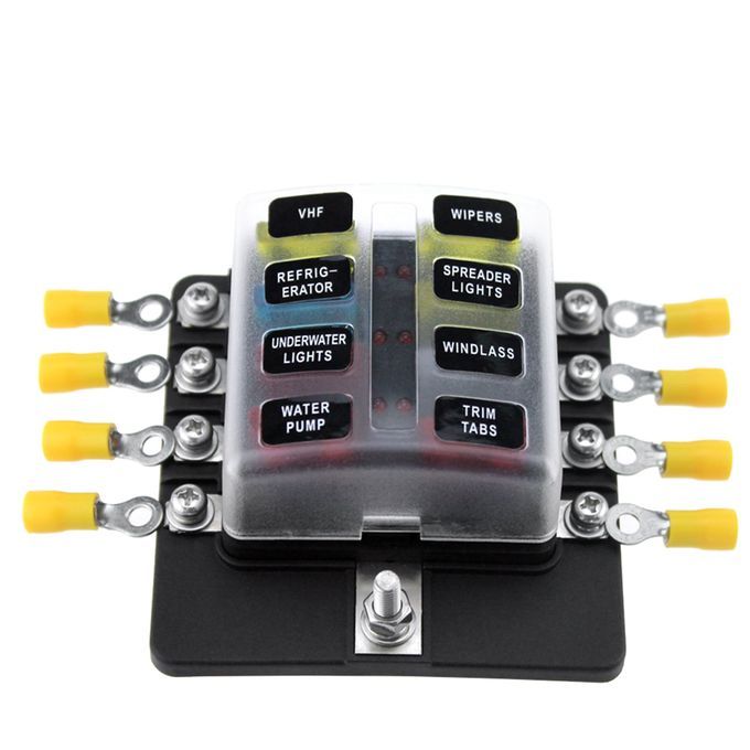 8 Way Fuse Box Holder Fuse Blocks With LED Indicator 10Pcs
