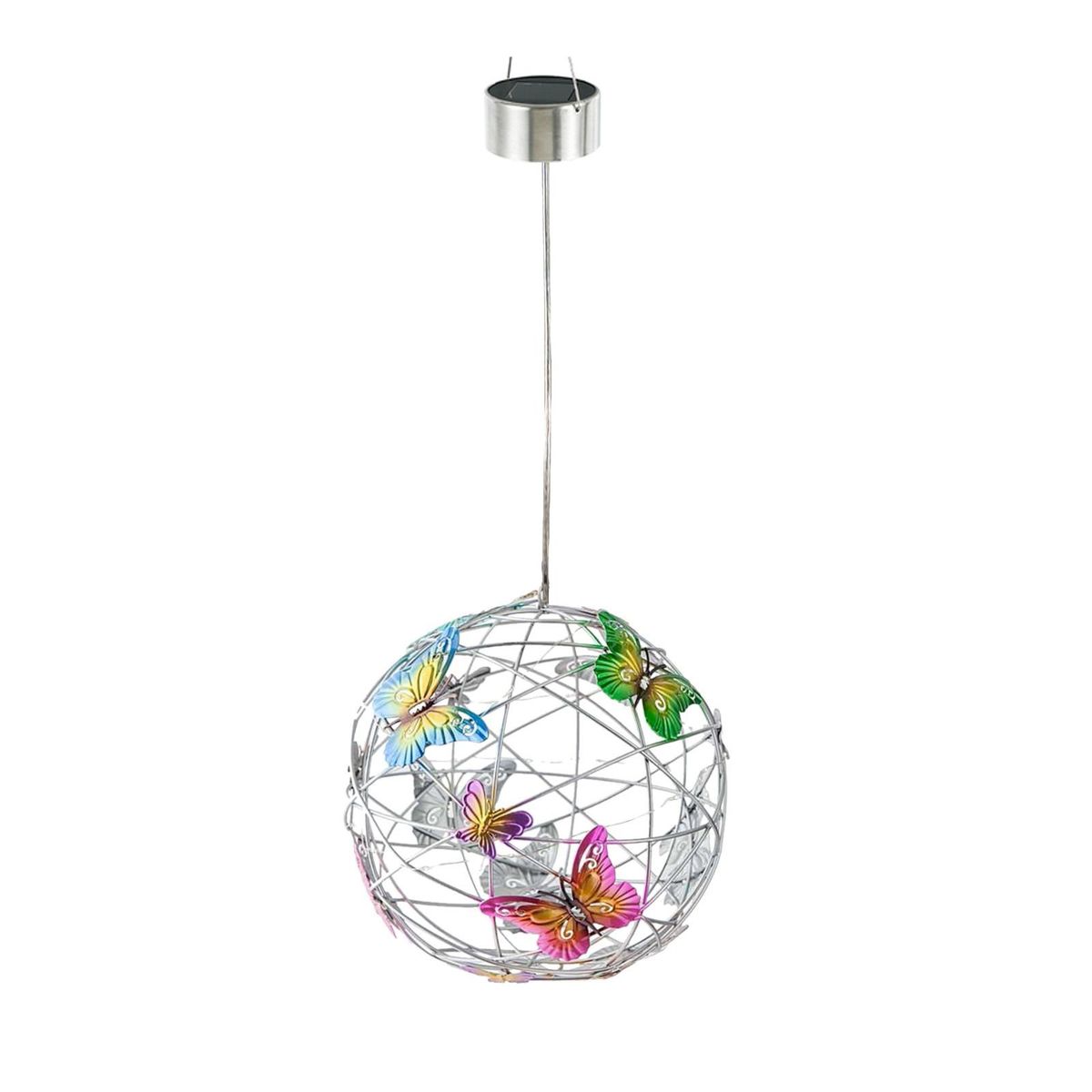 Butterfly Metal Ball Hanging Solar Light with Waterproof