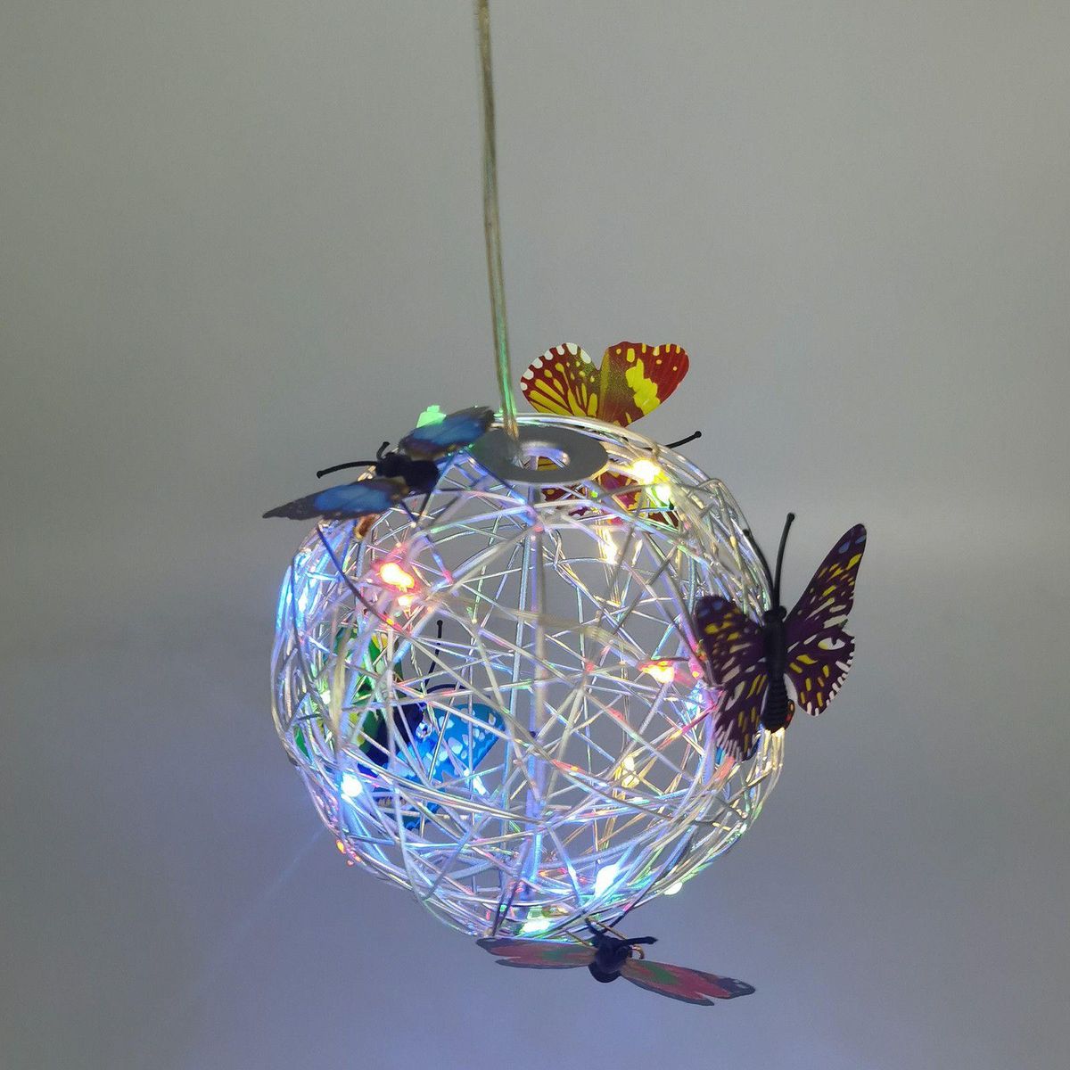 Butterfly Metal Ball Hanging Solar Light with Waterproof