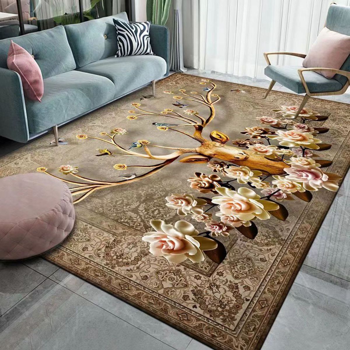 Modern 3D Pattern Large Center Rug- 120*160cm