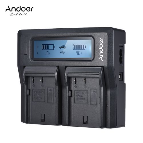 Andoer DMW-BLF19E Dual Channel LCD Camera Battery Charger