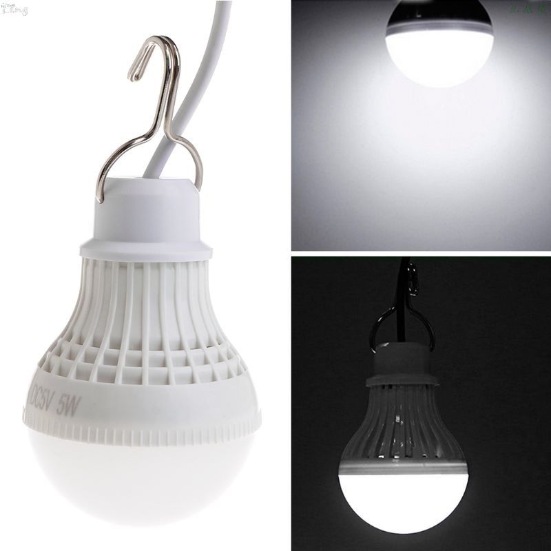 5W 10 LED Energy Saving USB Bulb Light Camping Home Night Lamp Hook Switch