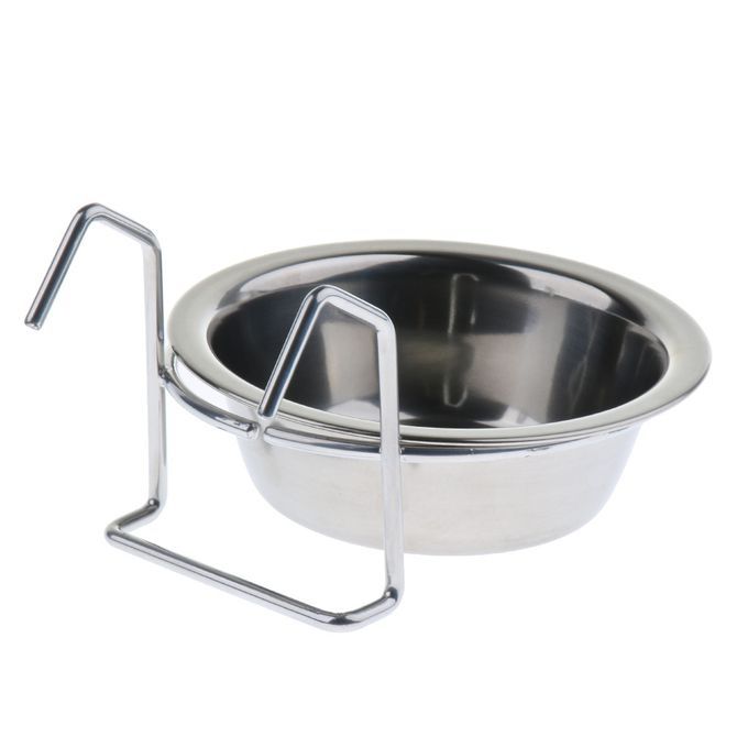 Stainless Steel Food Water Cup Feeder Feeding Dish For Parrot Bird