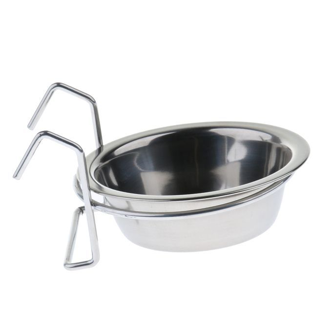Stainless Steel Food Water Cup Feeder Feeding Dish For Parrot Bird