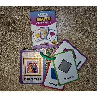 Yavera 2d And 3d Shapes Waterproof & Tear Resistant Flashcards For Kids