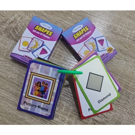 Yavera 2d And 3d Shapes Waterproof & Tear Resistant Flashcards For Kids