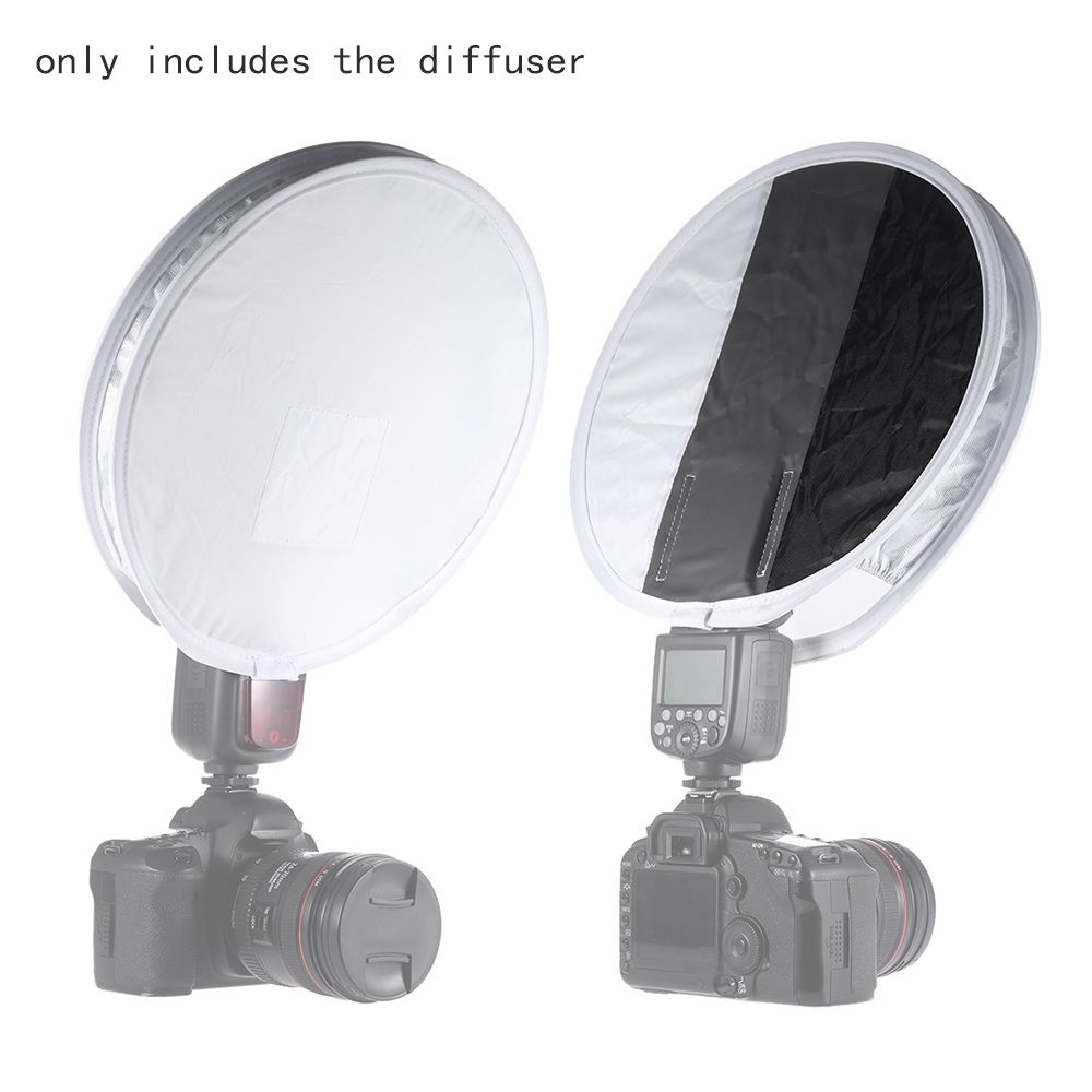 Multifunctional 12in/31cm Mini Portable Round On-camera Flash Speedlite Diffuser Softbox With White/Grey/Black Color For  Nikon Sigma Yongnuo Godox Neewer Vivitar Speedlight