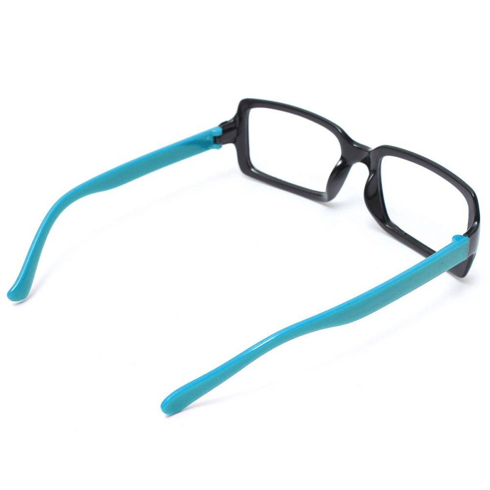 Fashion Square Lens-free Eyeglass Frame Multi-colored Optical Eyewear Men Women Bright Black And Blue Legs (without Lens)
