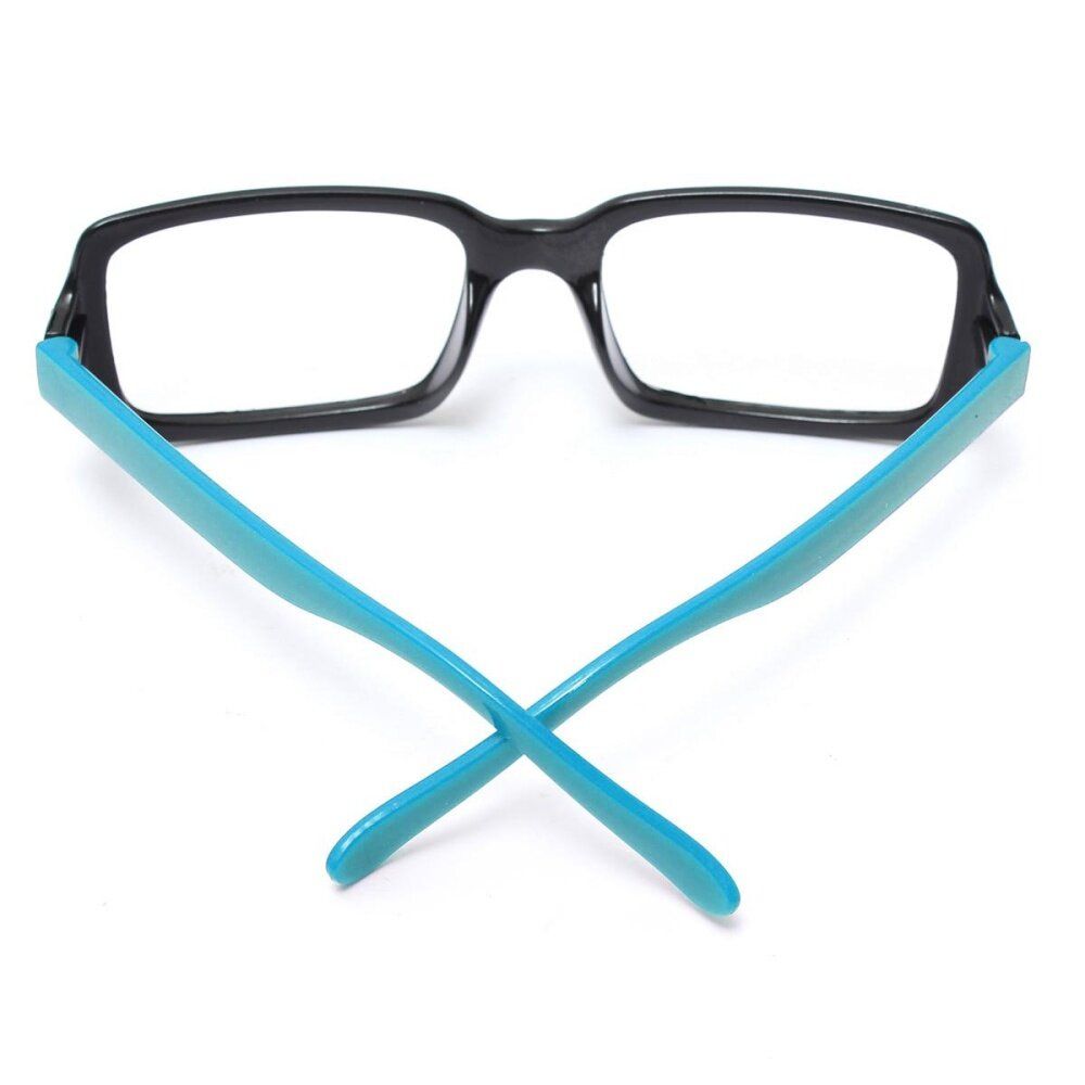 Fashion Square Lens-free Eyeglass Frame Multi-colored Optical Eyewear Men Women Bright Black And Blue Legs (without Lens)