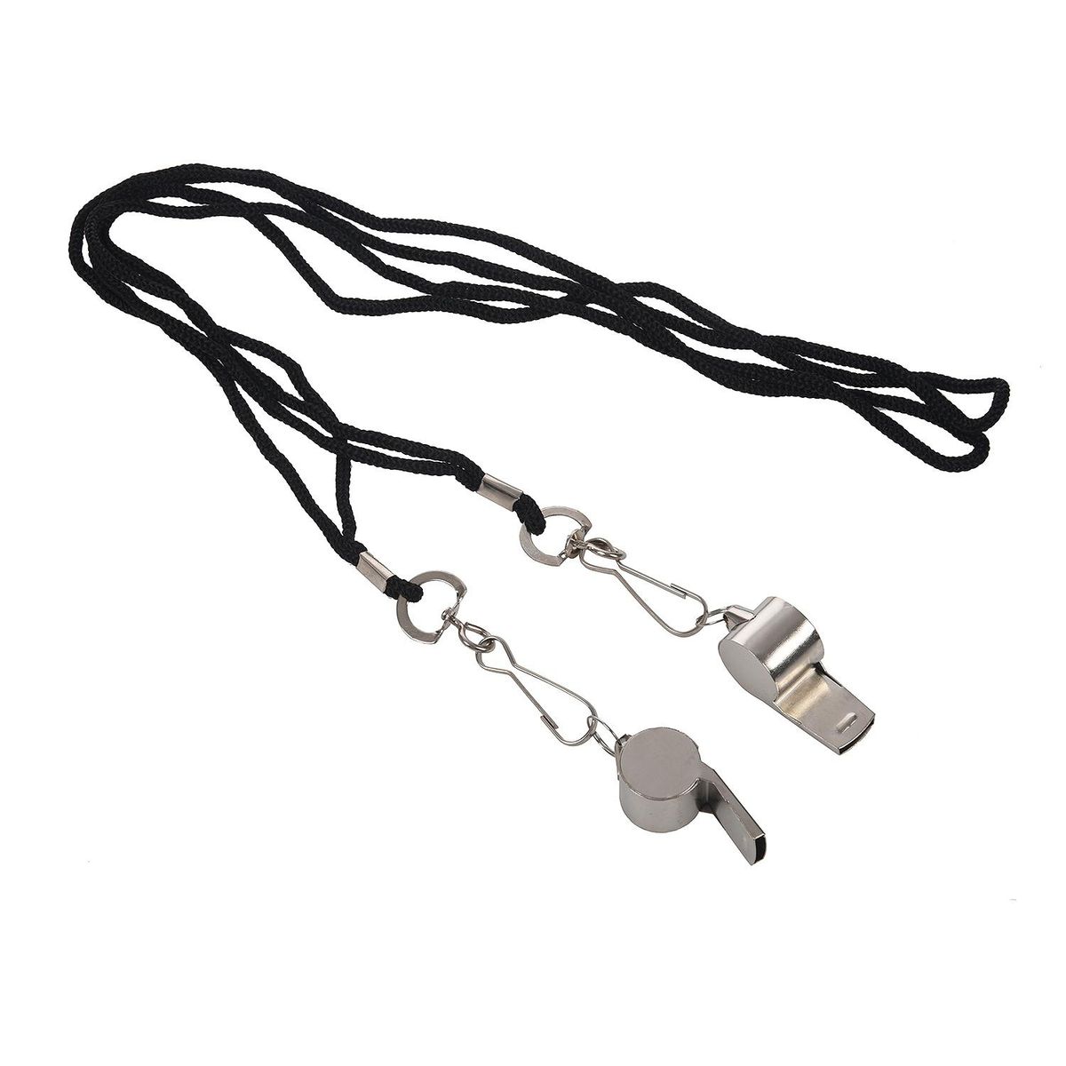 Metal Referee Whistles Whistles with Lanyard for Football Coaches and Officials, 2 Pcs