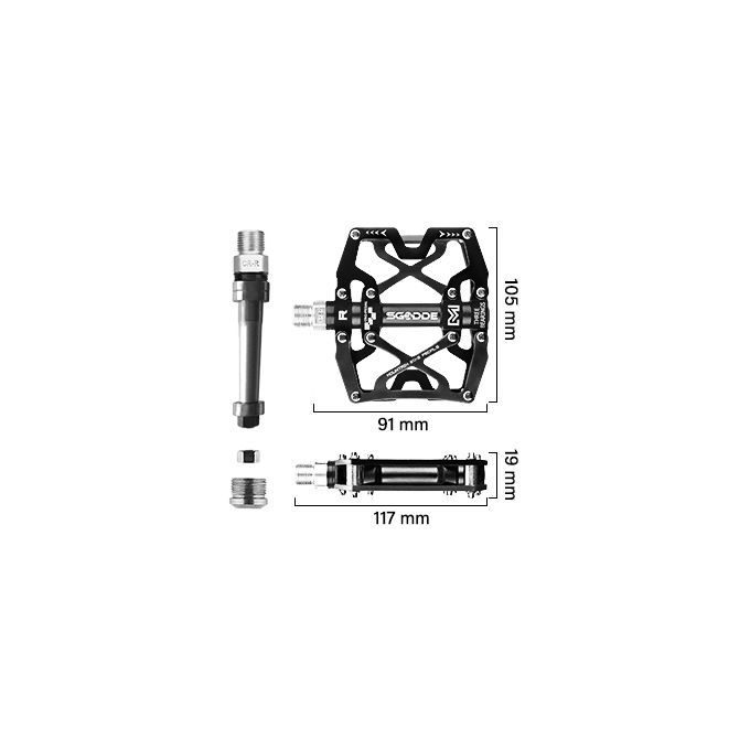 Bicycle Pedal 3 Bearing With 6 Angle Tool Gasket 3 POA