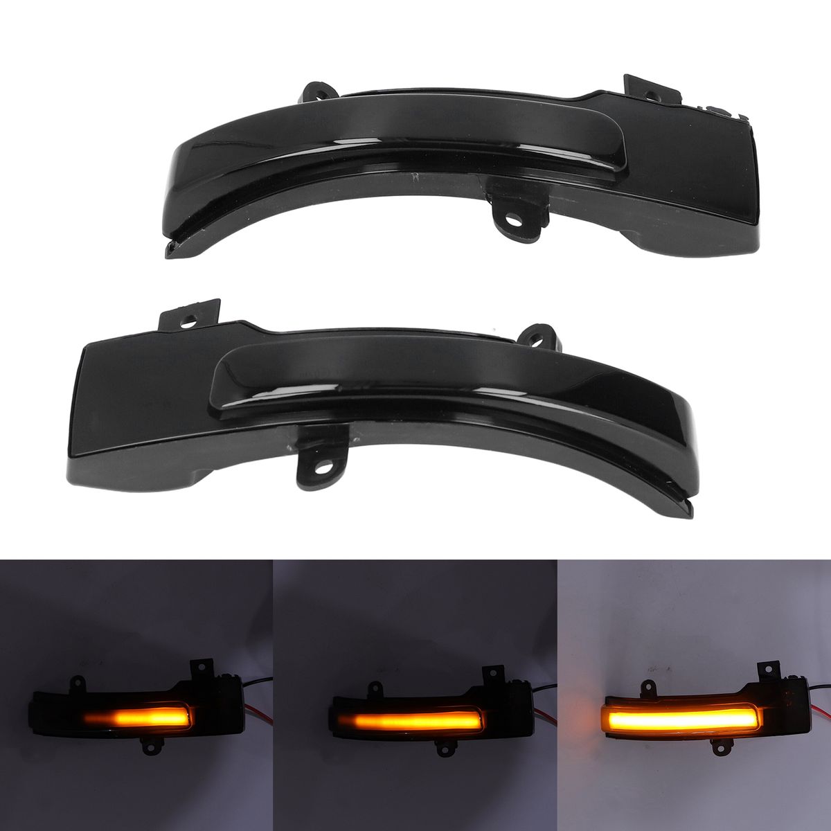 2pcs Side Mirror Dynamic Turn Signal Light Smoked Lens Left