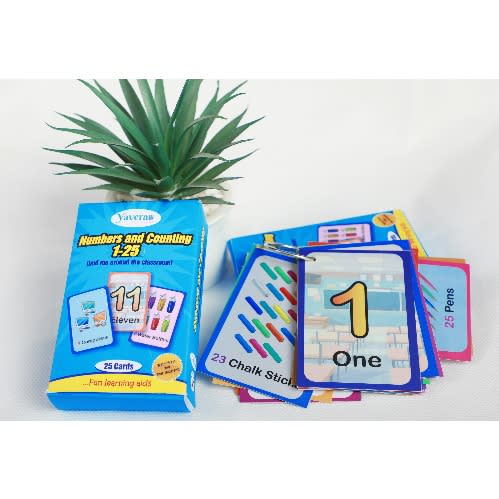 Yavera Numbers & Counting - Find me Around The Classroom - Waterproof & Tear Resistant Flashcards