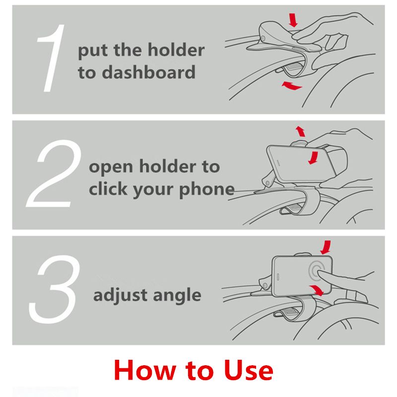 4-6.5inch Dashboard Car Holder Easy Clip Car Phone