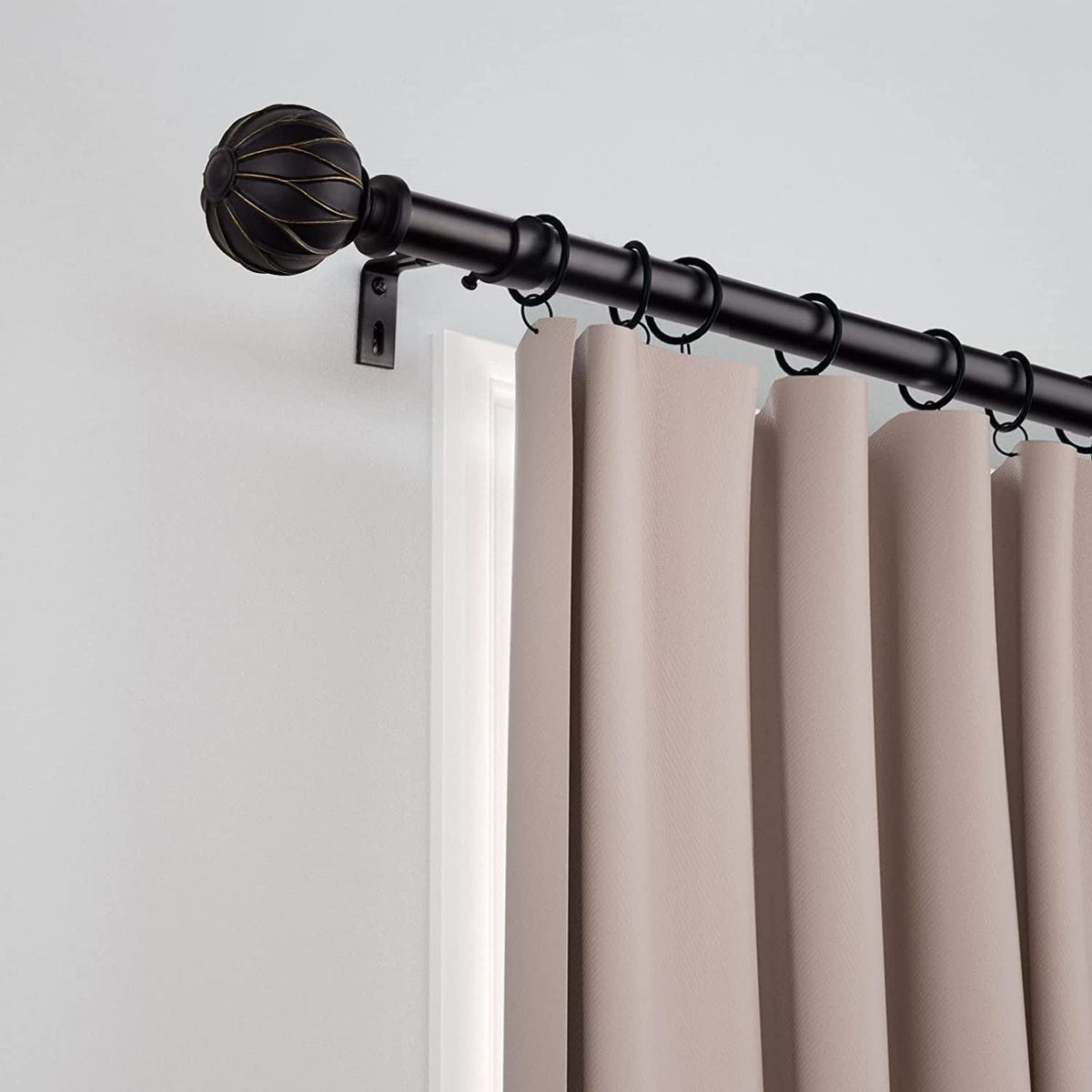 SZXIMU 1 Inch Curtain Rods 72 To 144 Inches Black Adjustable