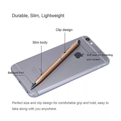 2 In 1 Touch Screen Stylus Ballpoint Pen - Brown