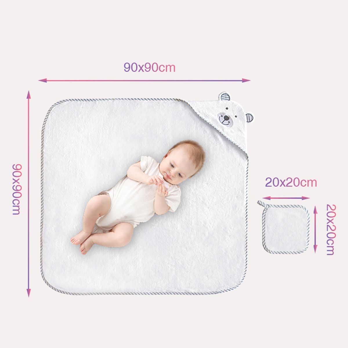 Hooded Bath Towel Cute Soft Breathable Blanket With