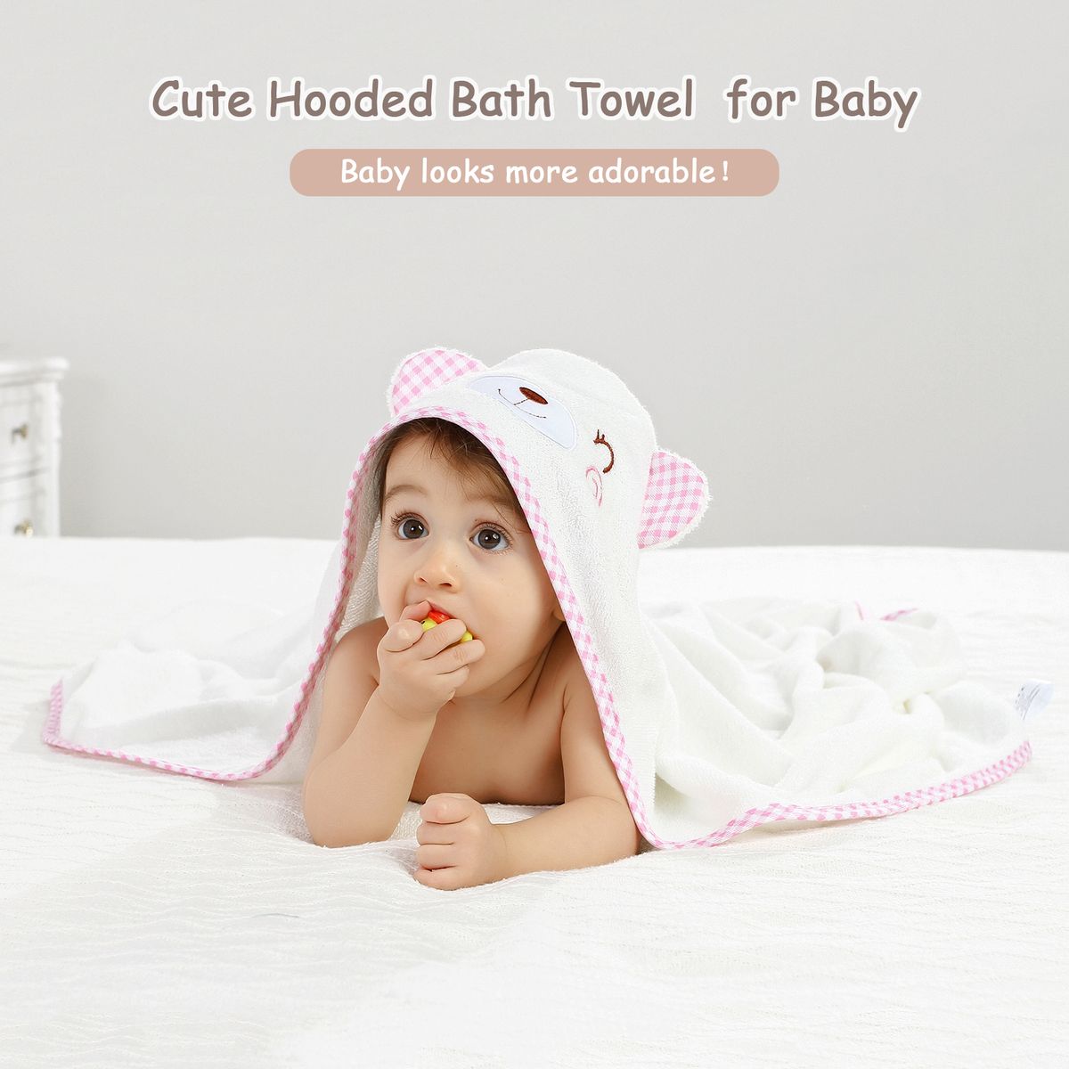 Hooded Bath Towel Cute Soft Breathable Blanket With