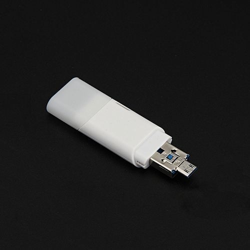 -2 IN 1 USB 2.0 OTG Metal Flash Memory Stick Storage Thumb U Disk 32GB WH-White