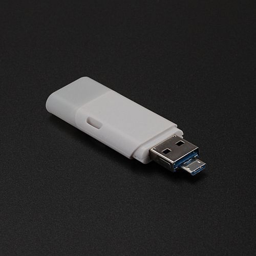 -2 IN 1 USB 2.0 OTG Metal Flash Memory Stick Storage Thumb U Disk 32GB WH-White