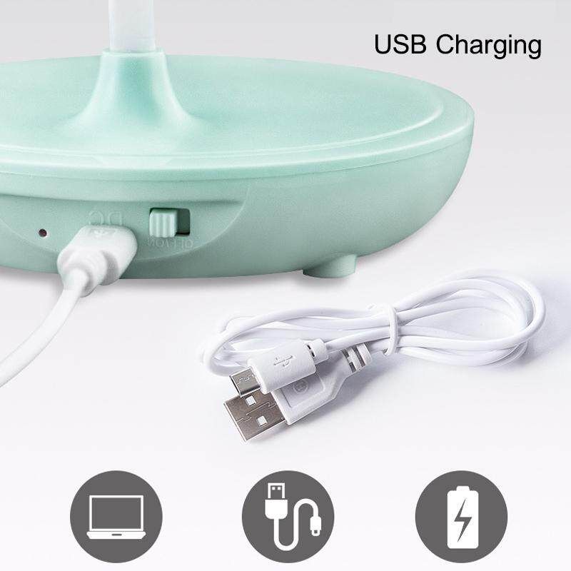 Dimmable Touch Sensor USB Charge LED Desk Table Night Bedside Reading Lamp Light Blue
